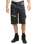 Reflective Trim Multi Pocket Stretch Cargo Shorts