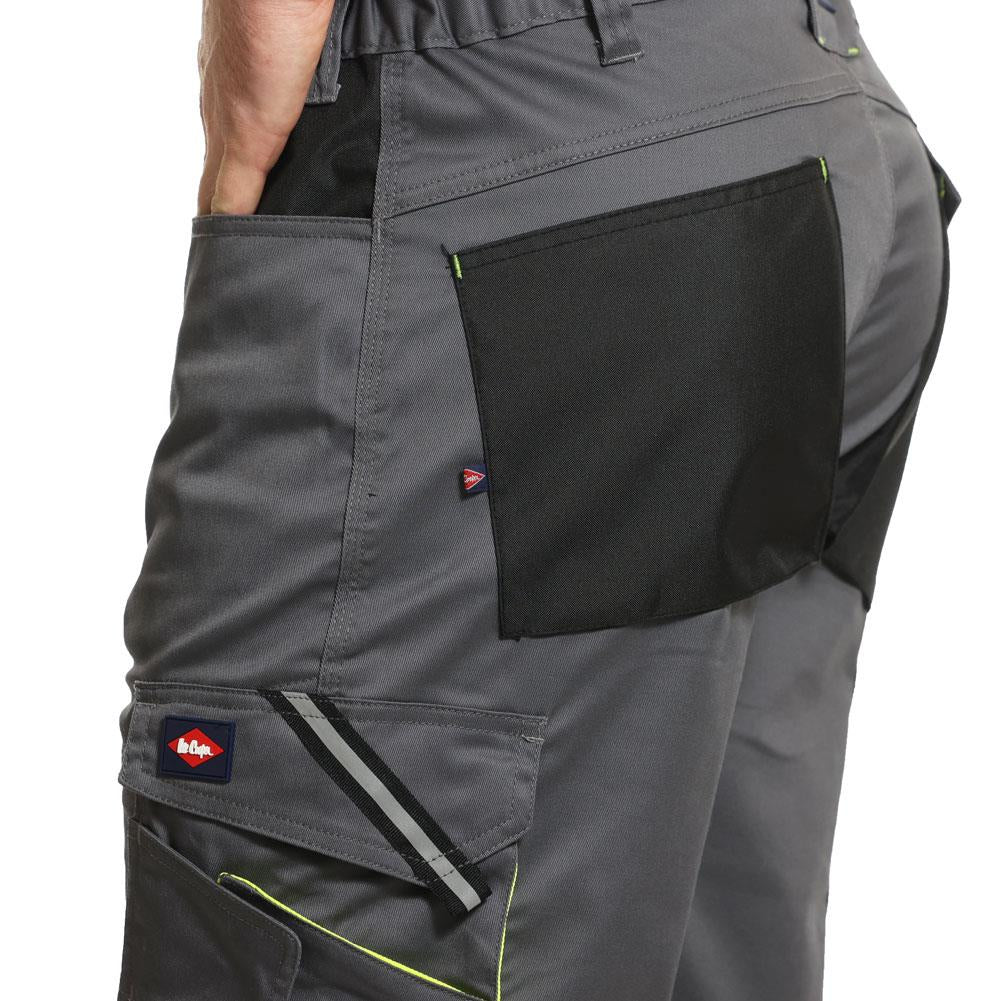 Reflective Trim Multi Pocket Stretch Cargo Shorts