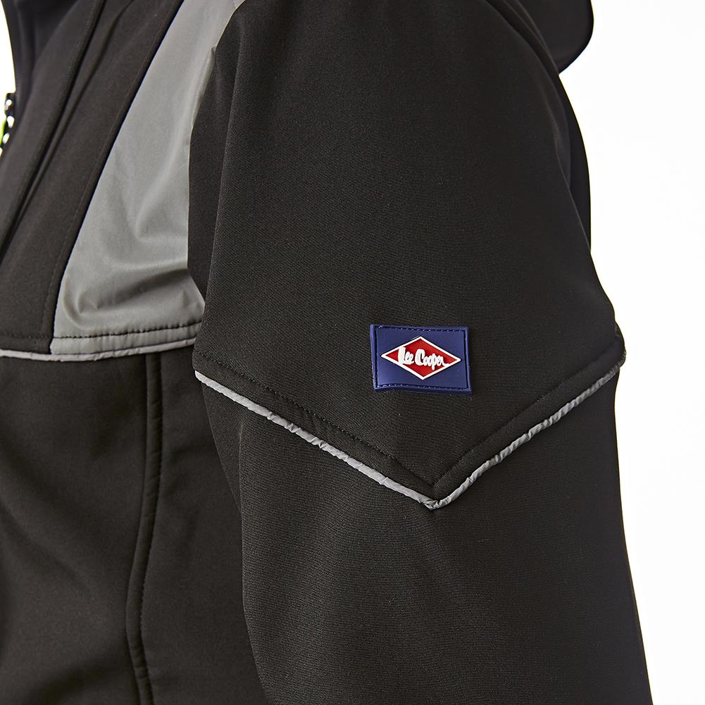 Hooded Reflective Trim Softshell Jacket