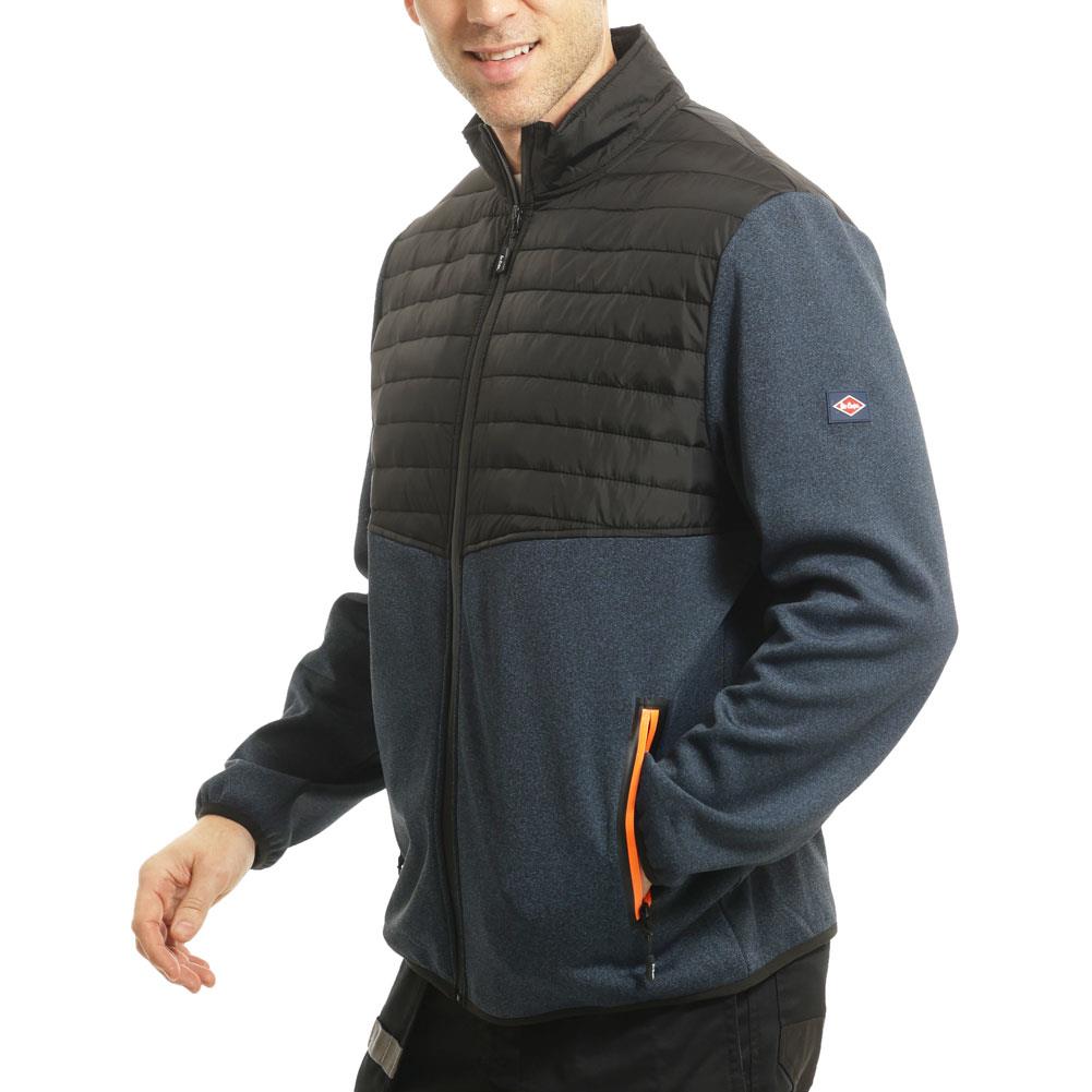 Mens Padded Fleece Body Sleeves Zip Jacket Lee Cooper Workwear