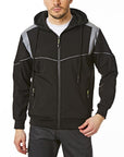 Hooded Reflective Trim Softshell Jacket